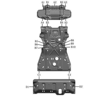 Стандартный двигатель Нижняя защитная пластина Моторная крышка Fortuner Полная сдвижная пластина набор для Toyota