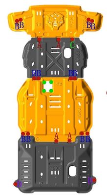 Защитные пластинки ската из нержавеющей стали для внедорожных автомобилей 2011-2019 гг.