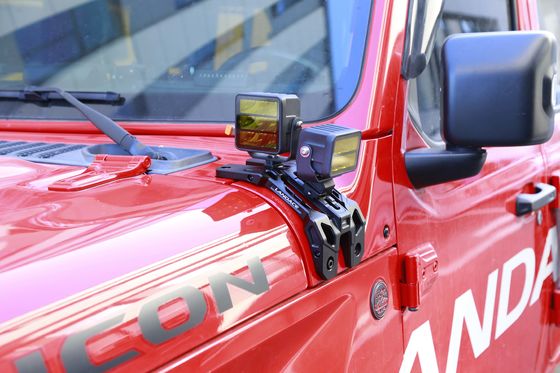 Черный жесткий анодирующий A-Строн световой бар капота Монтаж и Go Pro Монтаж кронштейн для Jeep JL