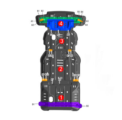 Универсальные монтажные автозапчасти 4x4 аксессуары Моторная крышка Ram 1500 Skid Plate Серый