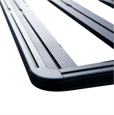 Процесс лазерной резки Черные универсальные кровельные стойки из алюминиевого сплава для внедорожных транспортных средств