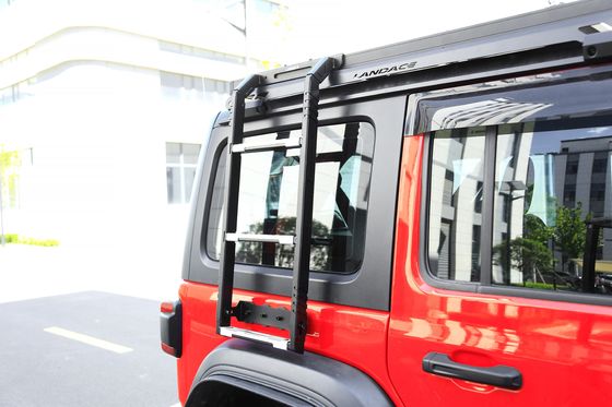 Jeep Wrangler JL JK 3-ступенчатая лестница с крышным стойкой, боковой установкой и покрытой порошком отделкой