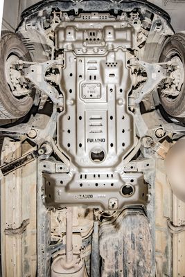 Защита топливного бака и корпуса передачи трансмиссии для Toyota Prado LC120 в оранжевом