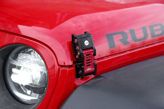 Jeep Wrangler JK JL 2007 Heavy Duty Black Aluminum Hood Lock Kit с флагом США